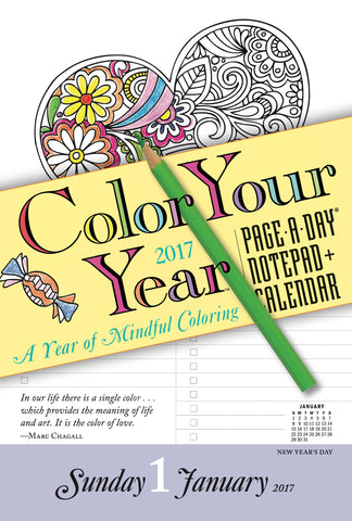 Color Your Year Notepad + Calendar 2017