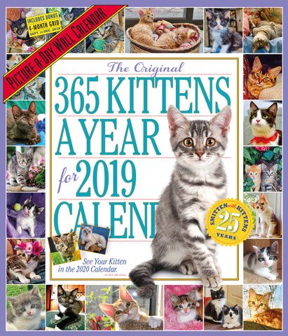 The 365 Kittens-A-Year Picture-A-Day Wall Calendar 2019