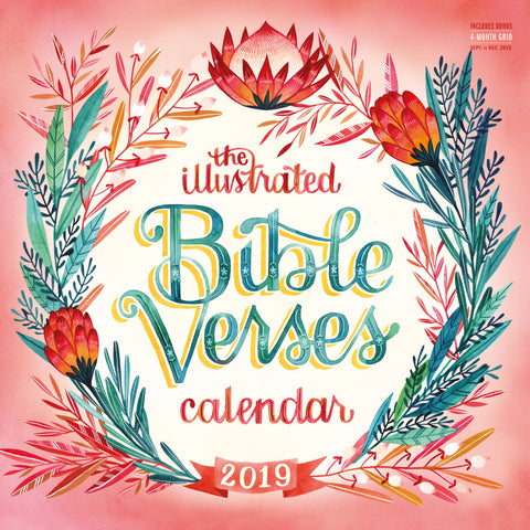 Illustrated Bible Verses Wall Calendar 2019