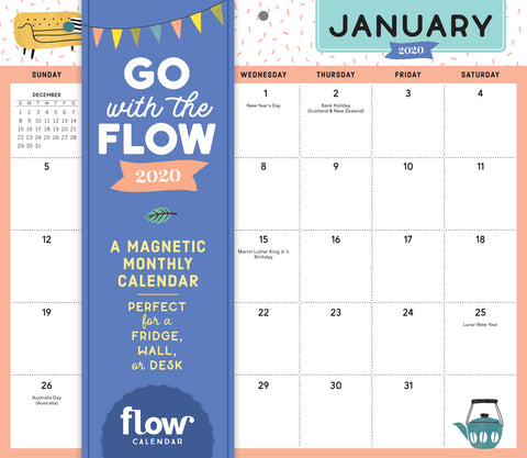 Go with the Flow Desk Calendar 2020