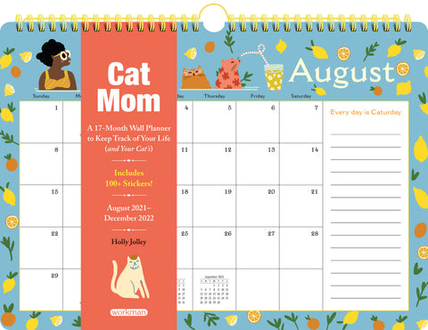 Cat Mom 17-Month Wall Calendar 2022