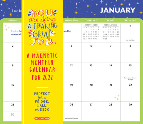 You Are Doing a Freaking Great Job Magnetic Wall Calendar 2022