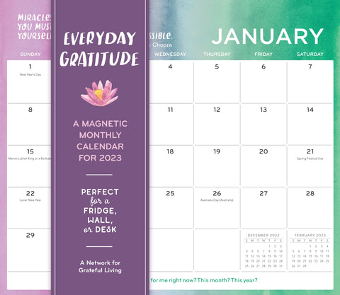 Everyday Gratitude: A Magnetic Monthly Wall Calendar 2023