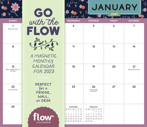 Go with the Flow: A Magnetic Monthly Wall Calendar 2023