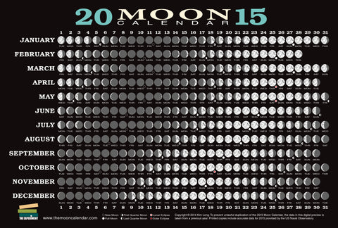 2015 Moon Calendar Card (20 pack)