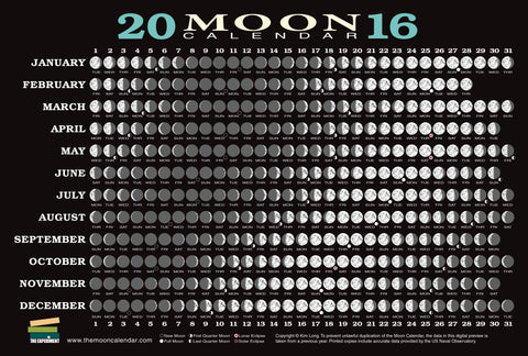 2016 Moon Calendar Card (5-pack)