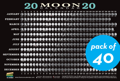 2020 Moon Calendar Card (40 pack)